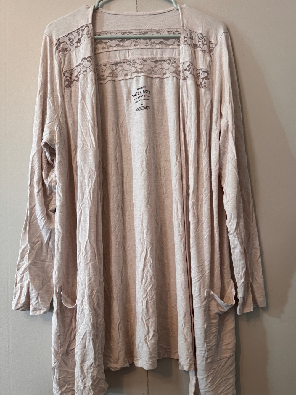 Torrid, Off white Lace-Trim Super soft Cardigan